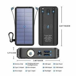 20,000 MAh Solar Wireless Charging Bank With Flashlight -Golf Clubs Sales Shop HGRL2620 2 78653.1674492096