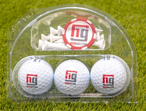 Hicke Golf Brand 3 Ball Clam Pack With Tees And Poker Chip Ball Marker 4 Hicke Golf Brand 3 Ball Clam Pack With Tees And Poker Chip Ball Marker - Image 2