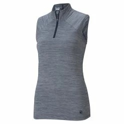 PUMA Golf Puma Daily Mockneck Womens Sleeveless Golf Polo -Golf Clubs Sales Shop 11533 NAVYBLZRHTHR 8d5b676d 402a 4aaa 87e7 b14b4e72c79e