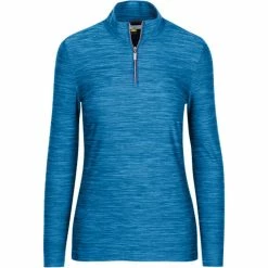 Greg Norman Long Sleeve Heathered Womens Golf 1/4 Zip
