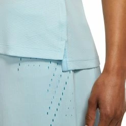 Nike Golf Nike Dri-FIT Zip Womens Sleeveless Golf Polo -Golf Clubs Sales Shop 13301 449TOPAZMIST 2