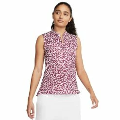 Nike Golf Nike Dri Fit Victory Printed Womens Sleeveless Golf Polo -Golf Clubs Sales Shop 13307 671VILLIANRED