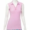 EP NY Bora Bora Snakeskin Laser Trim Womens Sleeveless Golf Polo -Golf Clubs Sales Shop 13908 6072PINKSANDS
