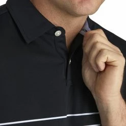 FootJoy Lisle Engineered Stripe Mens Golf Polo -Golf Clubs Sales Shop 17788 BLACKWHITE 2