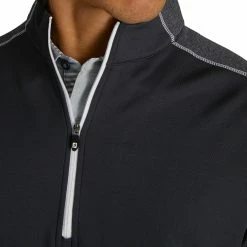 FootJoy Tonal Heather Mid-Layer Mens Golf 1/2 Zip -Golf Clubs Sales Shop 17794 BLACK 2 682a1eb0 31bd 4270 ab7c 14603e77eaba