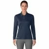 Adidas Golf Adidas Performance Navy Womens Long Sleeve Golf Polo -Golf Clubs Sales Shop 18728 COLLEGIATENAVY