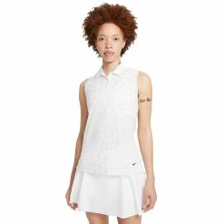 Nike Golf Nike Dri-FIT Printed Womens Sleeveless Golf Polo -Golf Clubs Sales Shop 20526 PHOTONDUST025