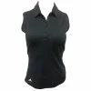 Adidas Golf Adidas Advantage Black Womens Sleeveless Golf Polo -Golf Clubs Sales Shop 20778 BLACK