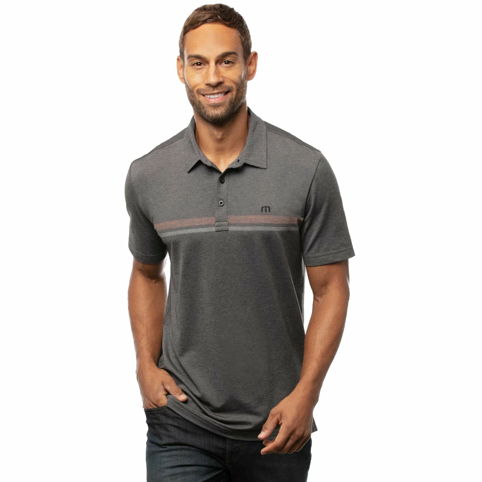 TravisMathew Beach Buzz Heather Black Mens Golf Polo 3 TravisMathew Beach Buzz Heather Black Mens Golf Polo
