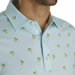 FootJoy Lisle Cocktail Print Ice Blue Mens Golf Polo -Golf Clubs Sales Shop 21475 ICEBLUE 2 ceddf251 4193 4b56 86d4 d22796b03cce