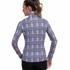 EP NY EP New York Glen Plaid Black Multi Mock Womens Golf 1/4 Zip -Golf Clubs Sales Shop 21503 BLACKMULTI003 2