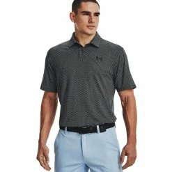 Under Armour T2G Printed Mens Golf Polo -Golf Clubs Sales Shop 21635 BLACK001