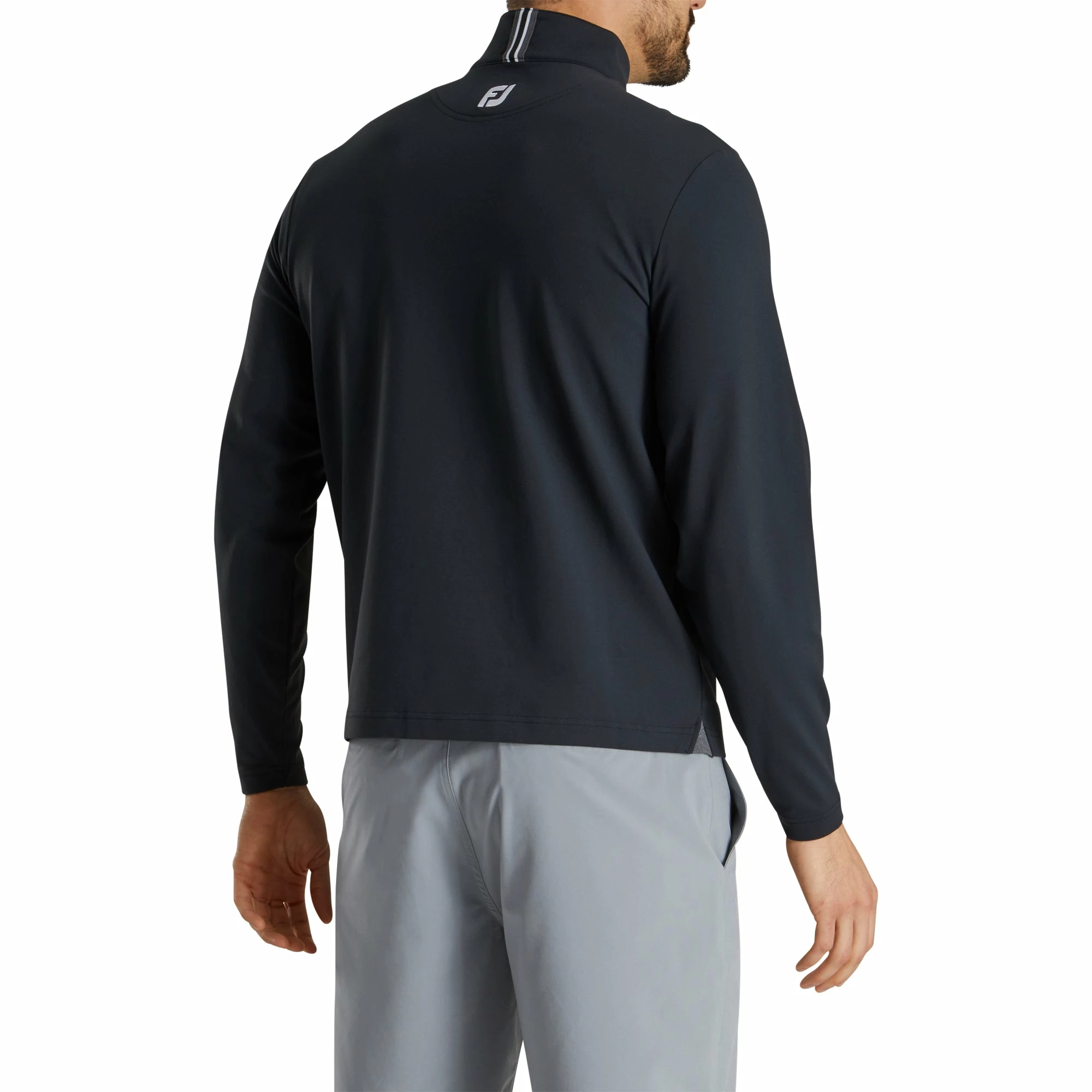 FootJoy Stretch Jersey Black Mens Golf 1/4 Zip 4 FootJoy Stretch Jersey Black Mens Golf 1/4 Zip - Image 2