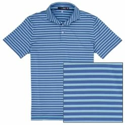 Polo Ralph Lauren RLX Ralph Lauren Yarn Dye Featherweight Airflow Bastille Blue Mens Golf Polo