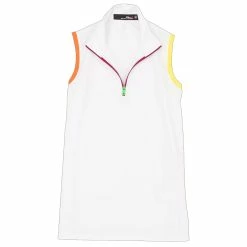 Polo Ralph Lauren RLX Ralph Lauren Tri-Colored Airtech Pique White Womens Golf 1/4 Zip