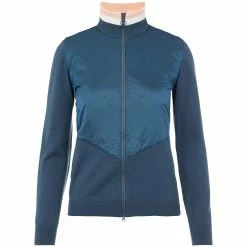 J.Lindeberg J. Lindeberg Luna Knitted Hybrid Captains Blue Womens Golf Sweater