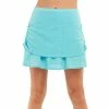 Lucky In Love Ruche Sky Womens Golf Skort -Golf Clubs Sales Shop 23628 SKY413