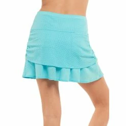 Lucky In Love Ruche Sky Womens Golf Skort -Golf Clubs Sales Shop 23628 SKY413 2