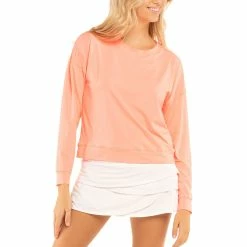 Lucky In Love Hype Peach Glow Womens Golf Pullover