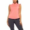 Lucky In Love Pleat Me Up Zip Melon Womens Sleeveless Golf Polo -Golf Clubs Sales Shop 23756 MELON652