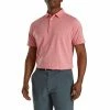 FootJoy Athletic Fit Deco Print Coral Mens Golf Polo -Golf Clubs Sales Shop 24684 CORALPNKSLATE
