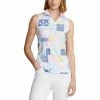 Polo Ralph Lauren RLX Ralph Lauren Printed Airflow Jersey Stamped Geo Womens Sleeveless Golf Polo -Golf Clubs Sales Shop 24906 STAMPEDGEO