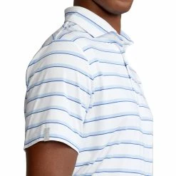 Polo Ralph Lauren RLX Ralph Lauren Lightweight Wide Multi Stripe Pure White Mens Golf Polo -Golf Clubs Sales Shop 24932 PUREWHTMULTI 2