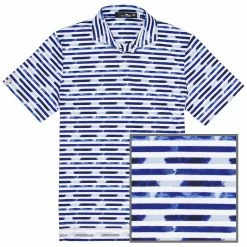 Polo Ralph Lauren RLX Ralph Lauren Printed Lightweight Airflow Jersey Painted Blue Mens Golf Polo