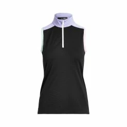Polo Ralph Lauren RLX Ralph Lauren Tri-Colored Airtech Pique Blk Multi Womens Sleeveless Golf Polo