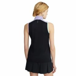 Polo Ralph Lauren RLX Ralph Lauren Tri-Colored Airtech Pique Blk Multi Womens Sleeveless Golf Polo -Golf Clubs Sales Shop 24993 POLOBLKMULTI 2