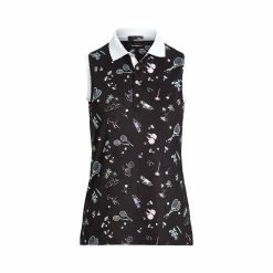 Polo Ralph Lauren RLX Ralph Lauren Printed Airflow Black Deco Womens Sleeveless Golf Polo