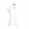 Polo Ralph Lauren RLX Ralph Lauren Scallop Placket White Womens Golf Polo -Golf Clubs Sales Shop 25015 PUREWHITE