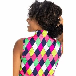 Kinona Keep It Covered Printed Womens Sleeveless Golf Polo -Golf Clubs Sales Shop 25158 MDRNARGYLE937 1