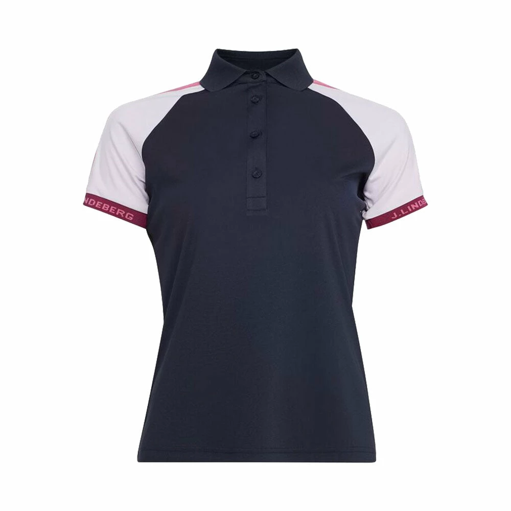 J.Lindeberg J. Lindeberg Perinne Navy Womens Golf Polo 3 J.Lindeberg J. Lindeberg Perinne Navy Womens Golf Polo