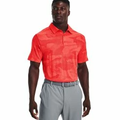 Under Armour Playoff 2.0 Jacquard Mens Golf Polo -Golf Clubs Sales Shop 26228 RADIORED890