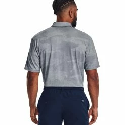 Under Armour Playoff 2.0 Jacquard Mens Golf Polo -Golf Clubs Sales Shop 26228 STEELWHITE035 1