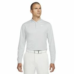 Nike Golf Nike Dri-Fit Victory Mens Long Sleeve Golf Polo -Golf Clubs Sales Shop 26309 LTSMKEGRY077