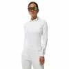 J.Lindeberg J. Lindeberg Tour Tech White Womens Long Sleeve Golf Polo -Golf Clubs Sales Shop 30925 WHITE0000
